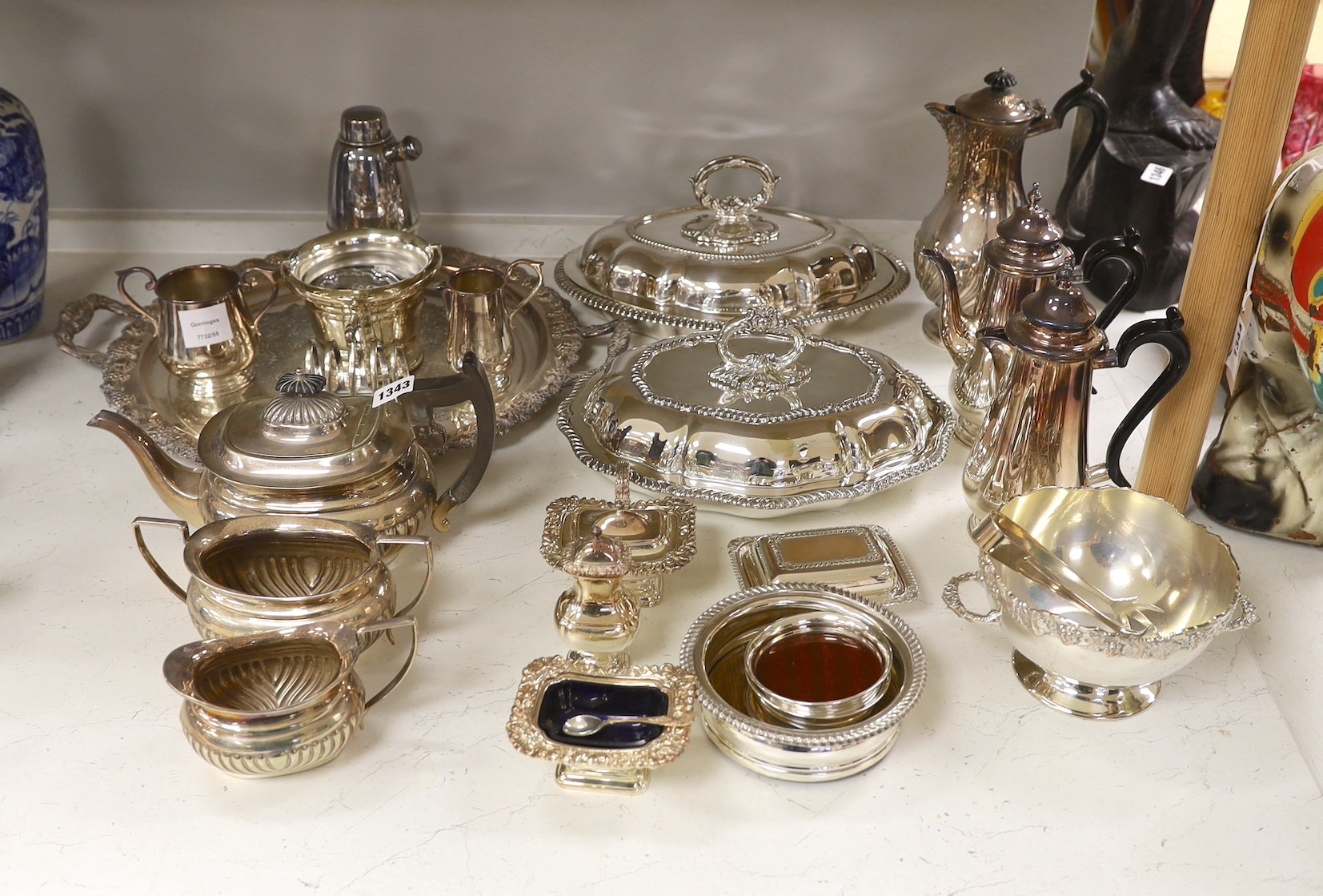 A large quantity of plated wares